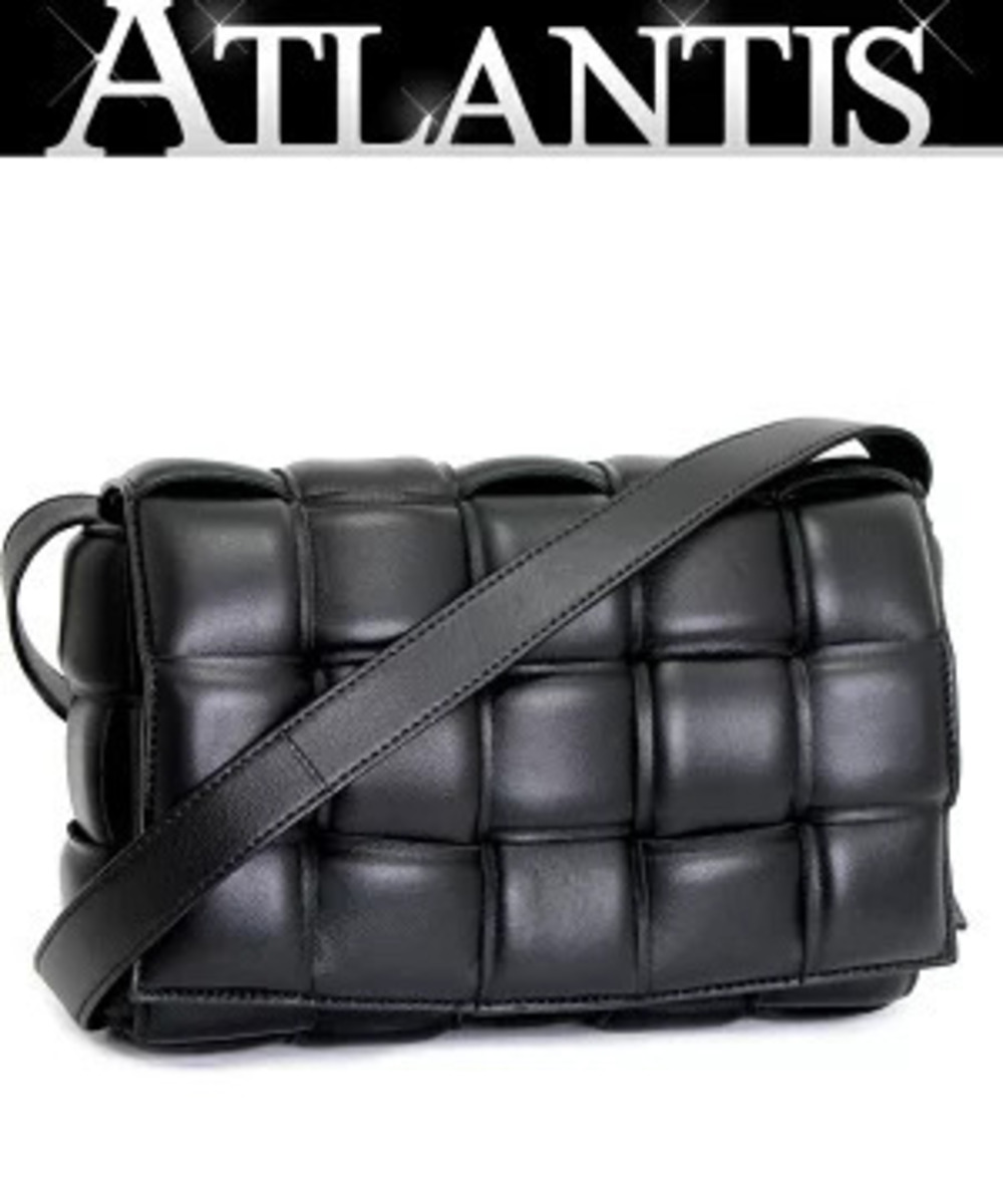 Bottega Veneta Intrecciato Padded Cassette Shoulder Bag Leather Black